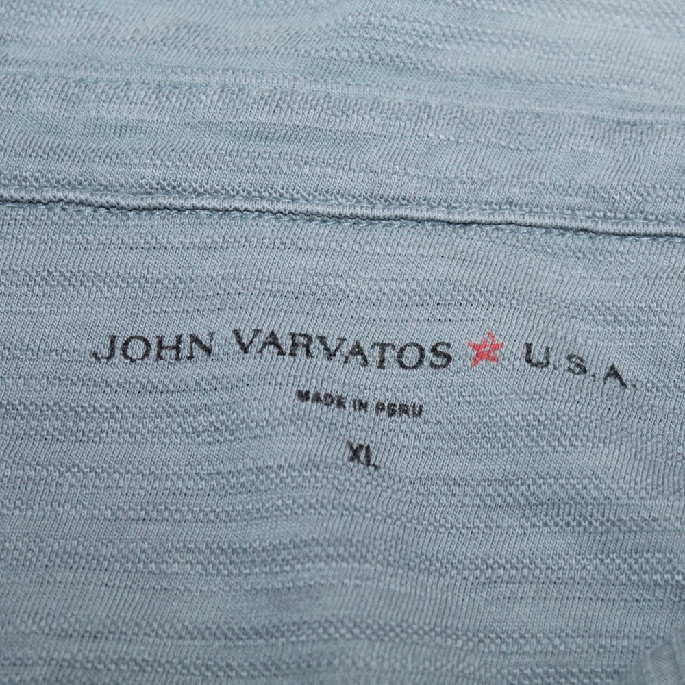 John Varvatos Star Men’s Polo Slate Blue 100% Cotton Slub VGC Peru Size XL - Picture 4 of 5